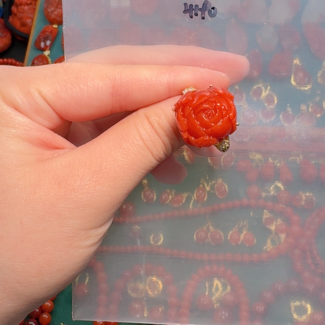 南红玛瑙南红9银S925镶嵌