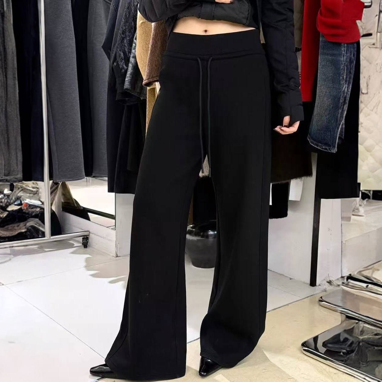 Manmi  仿羊绒加绒微喇裤  68523（K1）