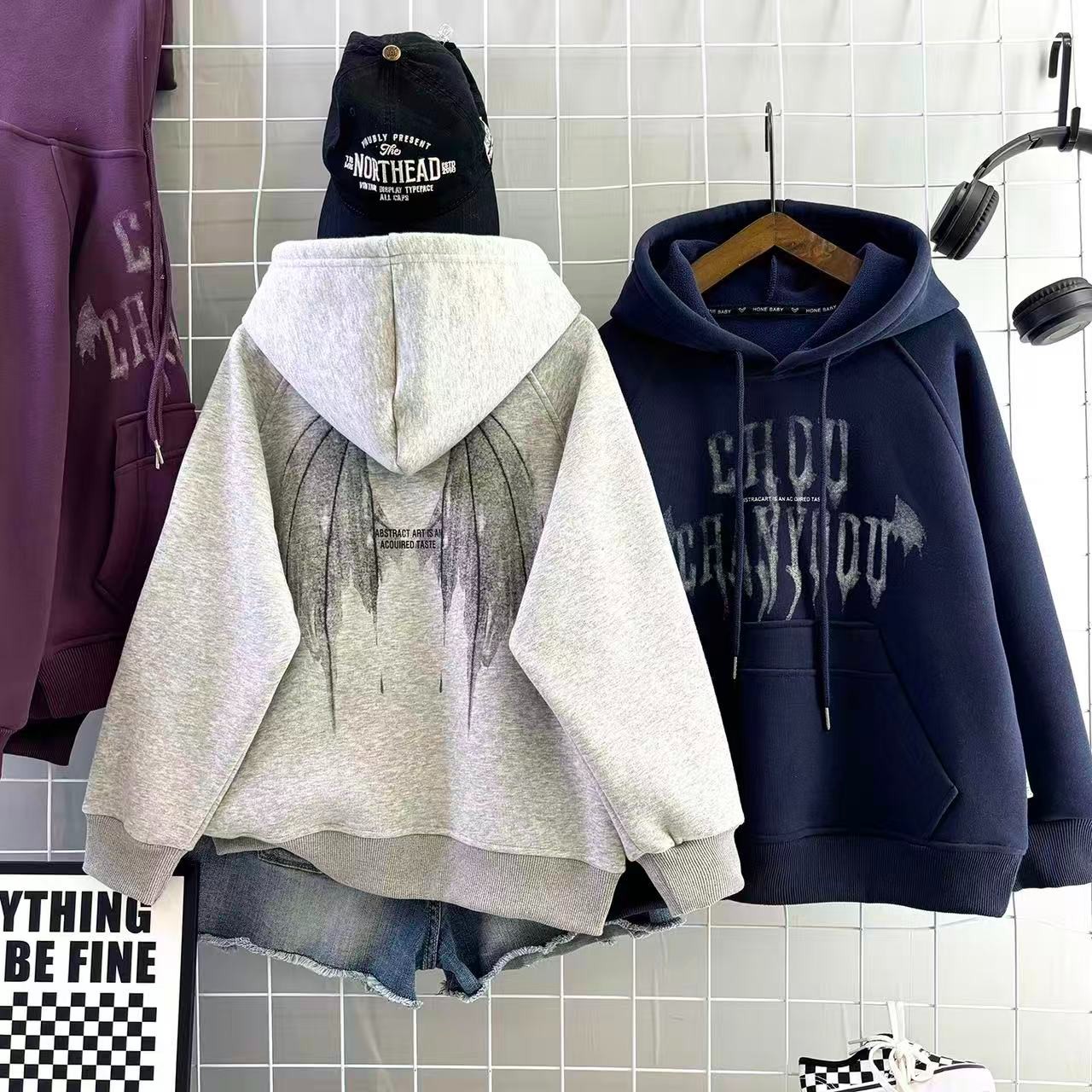 卫衣连帽宽松加绒潮流洋气休闲时尚舒适