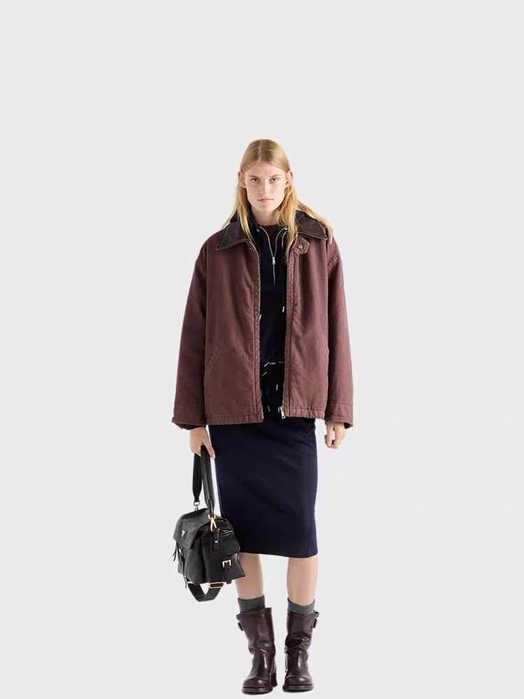 未使用 Prada/普拉达 女士做旧帆布短外套