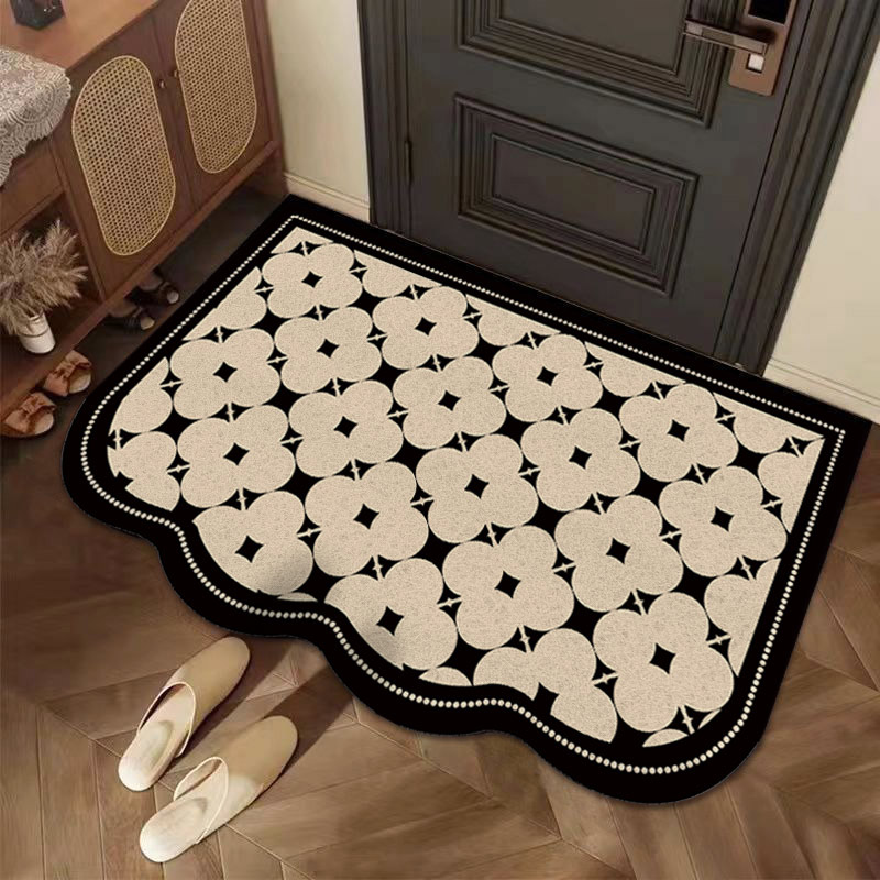 法式风PVC丝圈入户门加厚耐脏耐磨易打理可裁剪玄关刮土蹭泥地垫