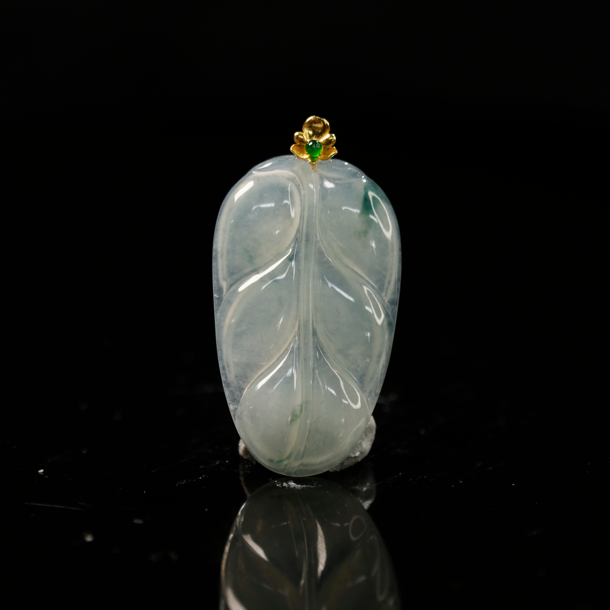 41天然缅甸翡翠A货18k叶子/800272/上海嘉禾拍卖