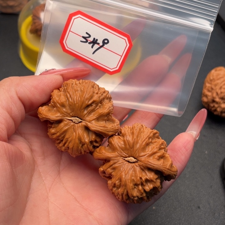 清***隐文玩核桃把件白狮子