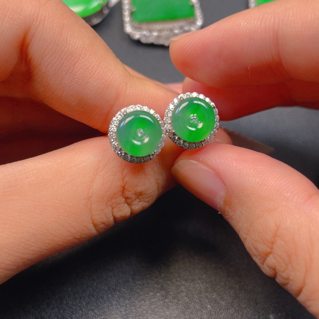 吊坠(不含链)银S925镶嵌翡翠