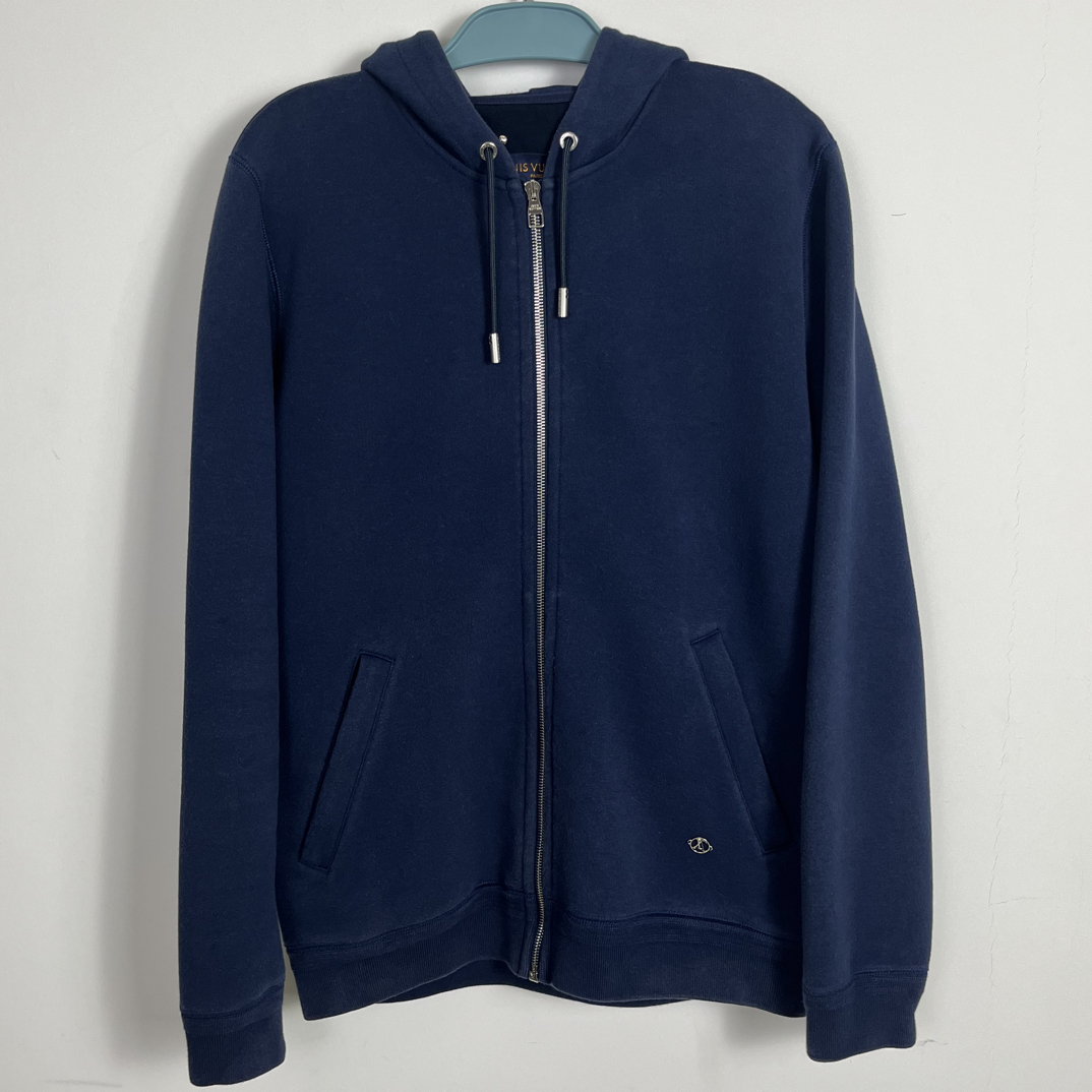 95新 LouisVuitton/路易威登 Lv藏蓝色金属logo外套/L码