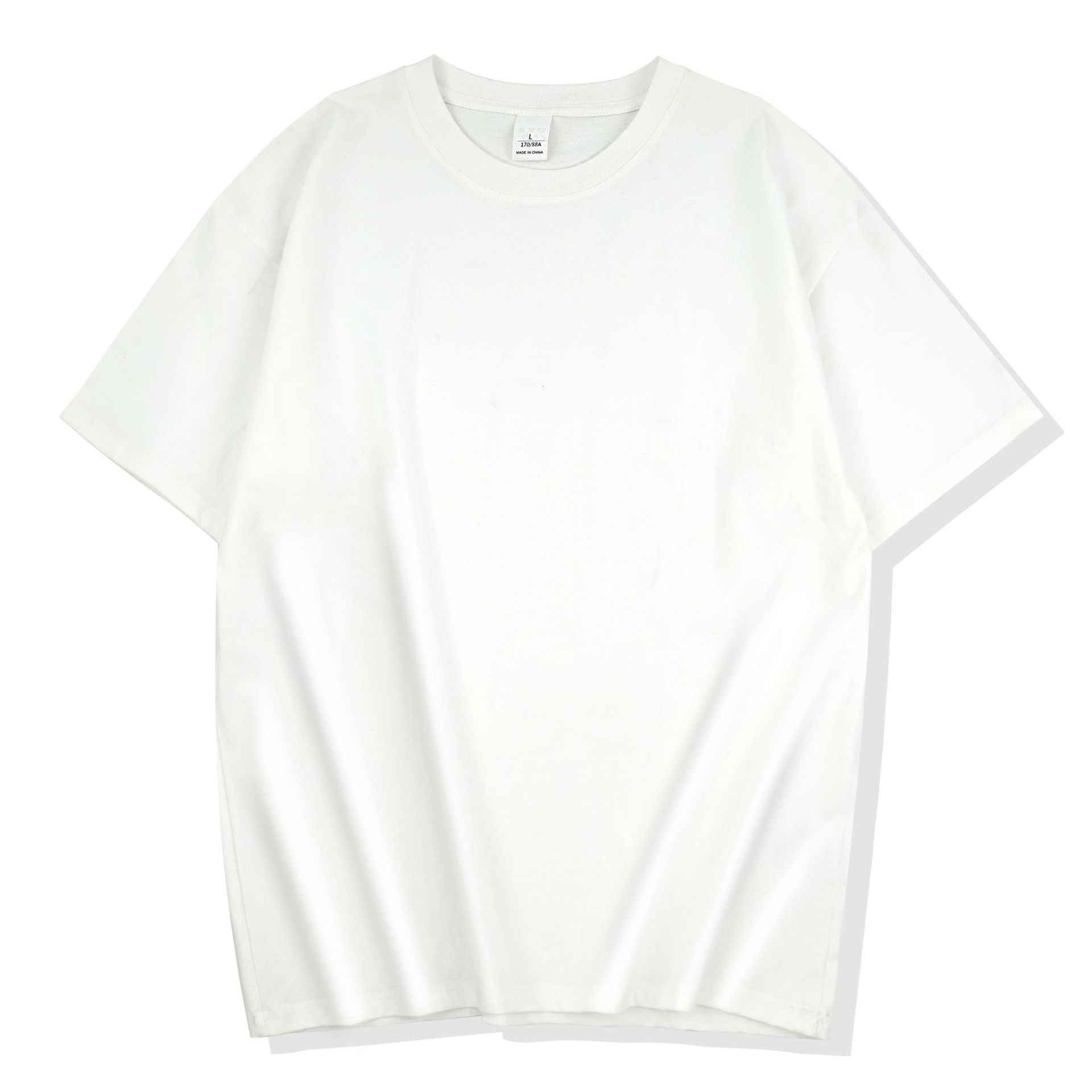 阿美咔叽风白色打底衫纯棉夏季相遇休闲纯色短袖T恤圆领落肩宽松