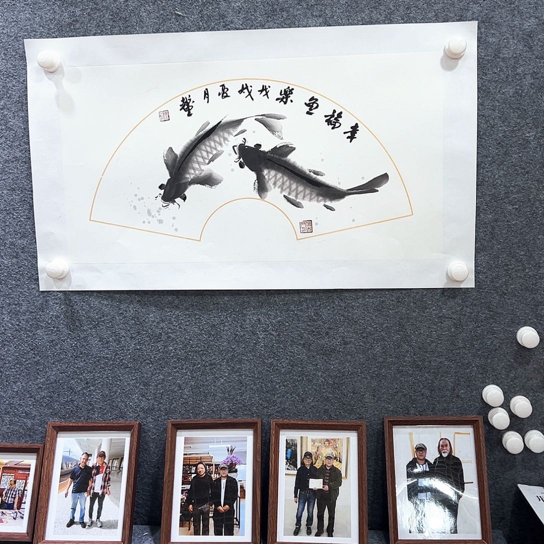 国画知鱼知乐纯手绘