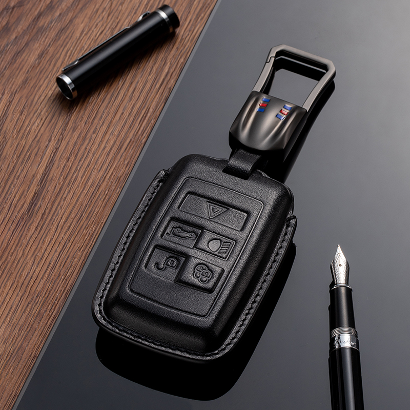 适用捷豹钥匙套XEL XFL E-PACE F-PACE F-TYPE XE XF真皮钥匙包扣