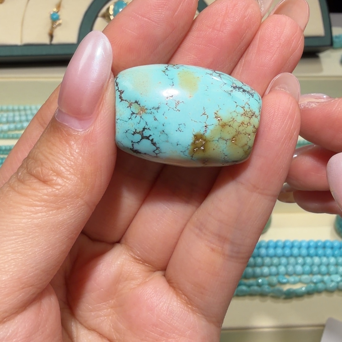 绿松石未镶嵌桶珠