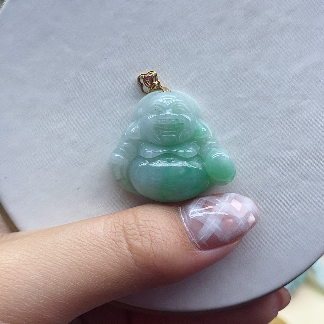 翡翠未镶嵌吊坠(赠链)