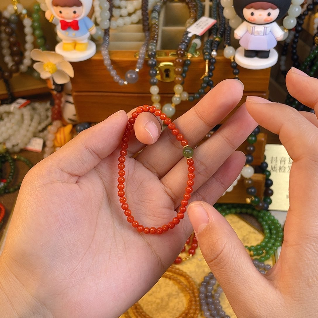 南红玛瑙单圈手串未镶嵌