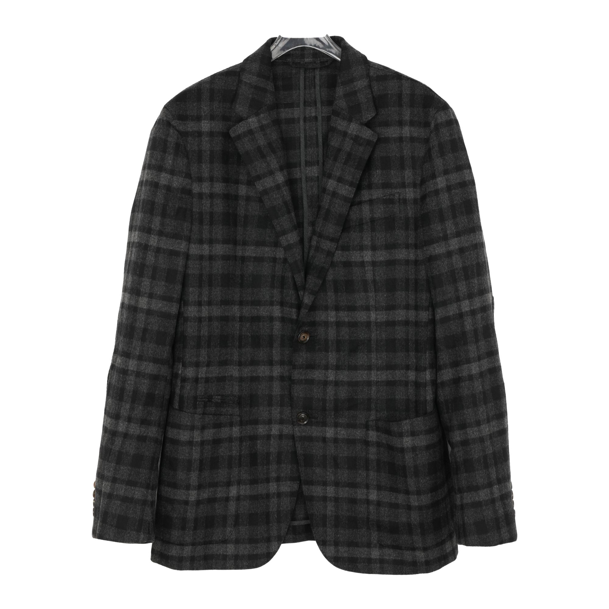 杰尼亚 ZEGNA EZ 男士灰色格纹西服外套薄款 EZE013MY