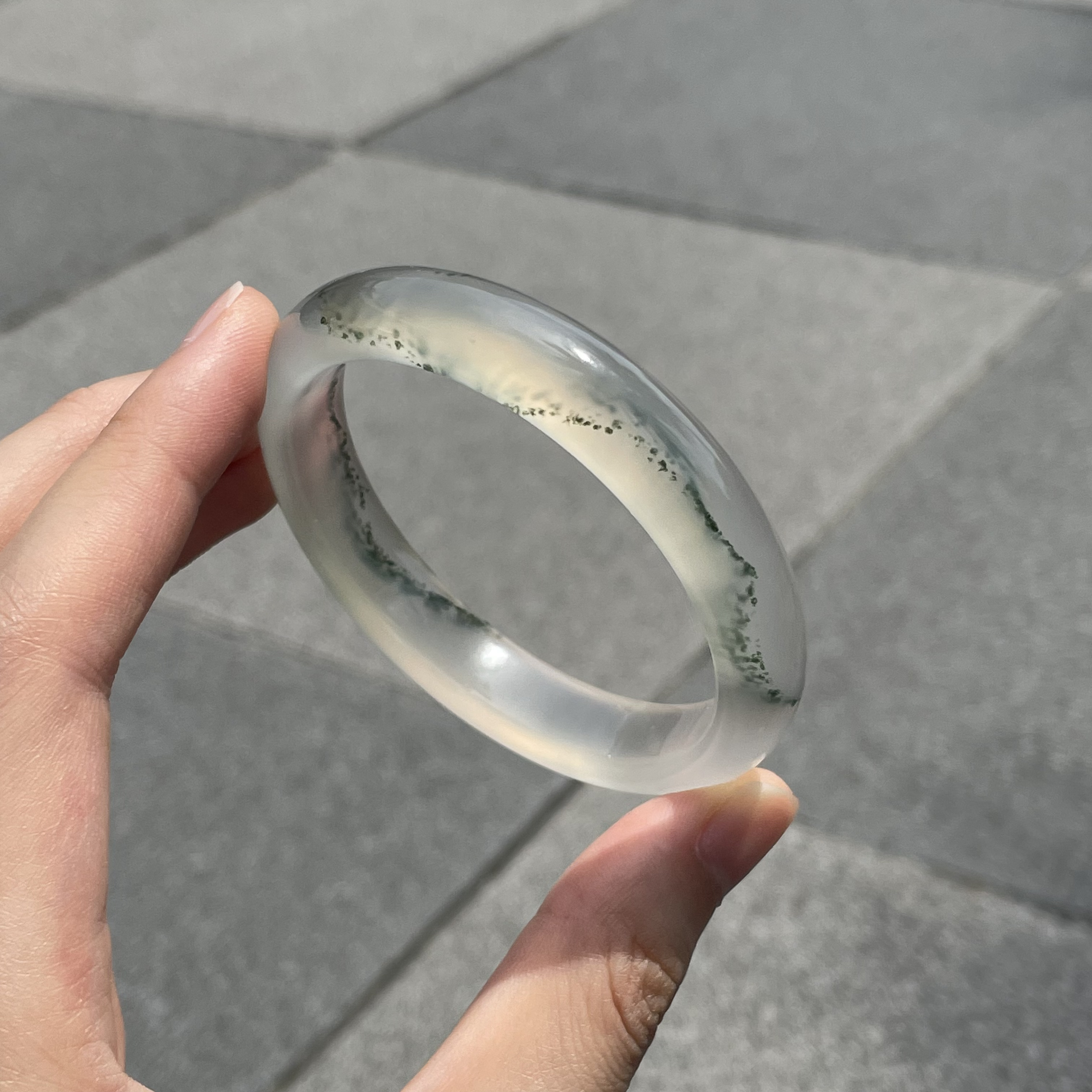 圈口54+正圈水草镯飘纹-玛瑙