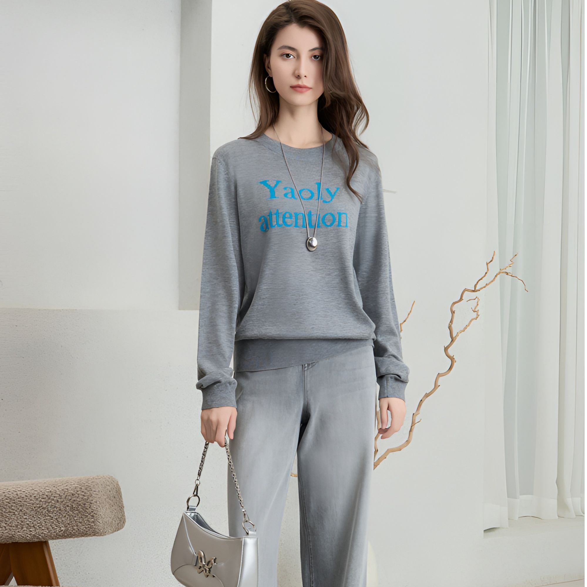 姚领YAOLY时尚休闲套头针织衫