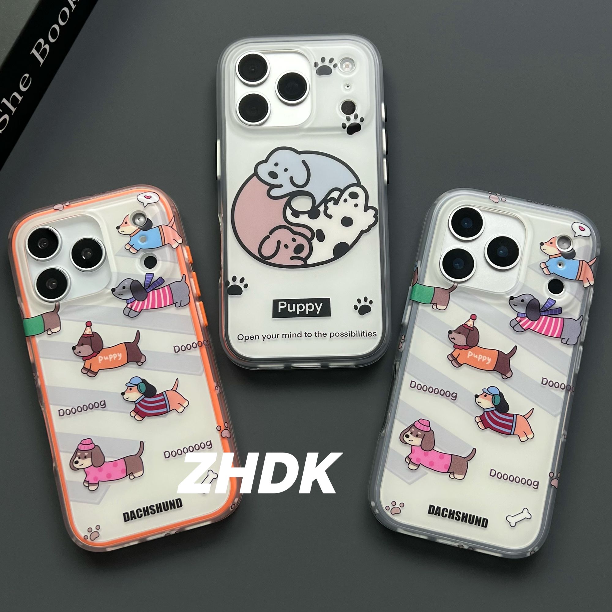 磨砂小狗适用iPhone17promax手机壳苹果16/15防摔保护可爱卡通