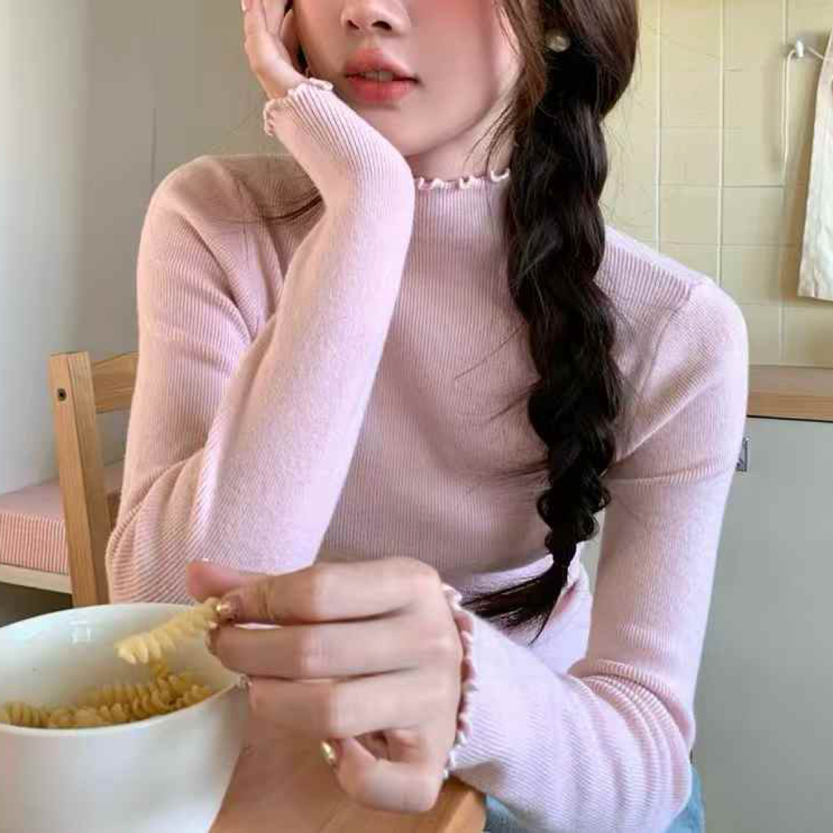 谦-木耳边厚款毛衣打底333