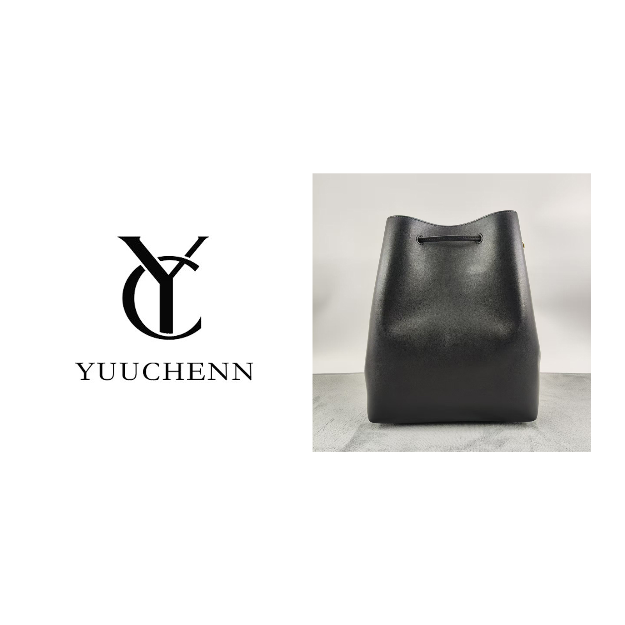 YUUCHENN/【水桶包】24cm进口原厂羊皮单肩斜挎包 HH4244