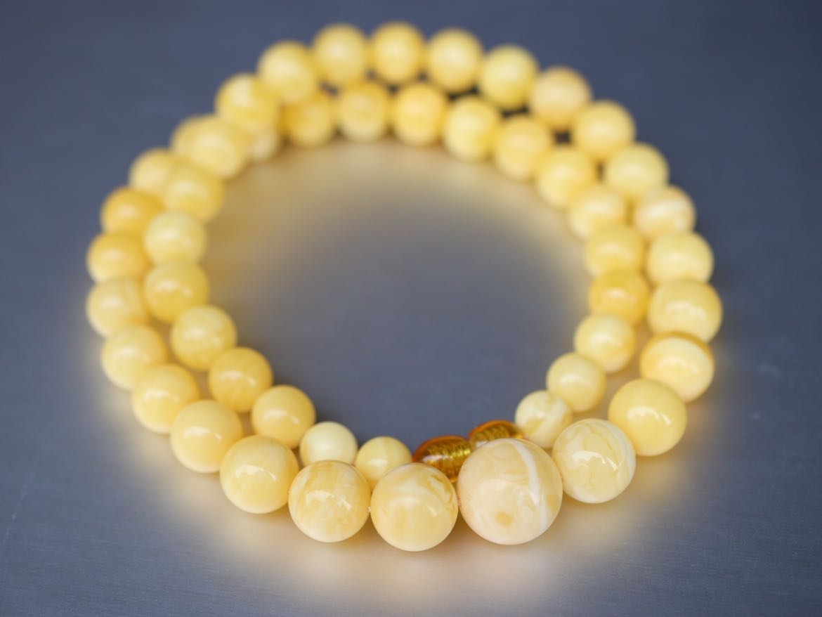俄料】8-14mm 精品浓蜡妖花蜜蜡塔链 项链 28.86