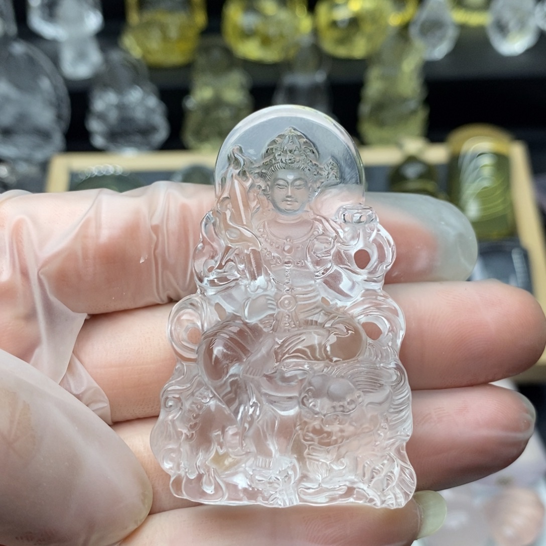 白***丝颈饰水晶未镶嵌立体文殊