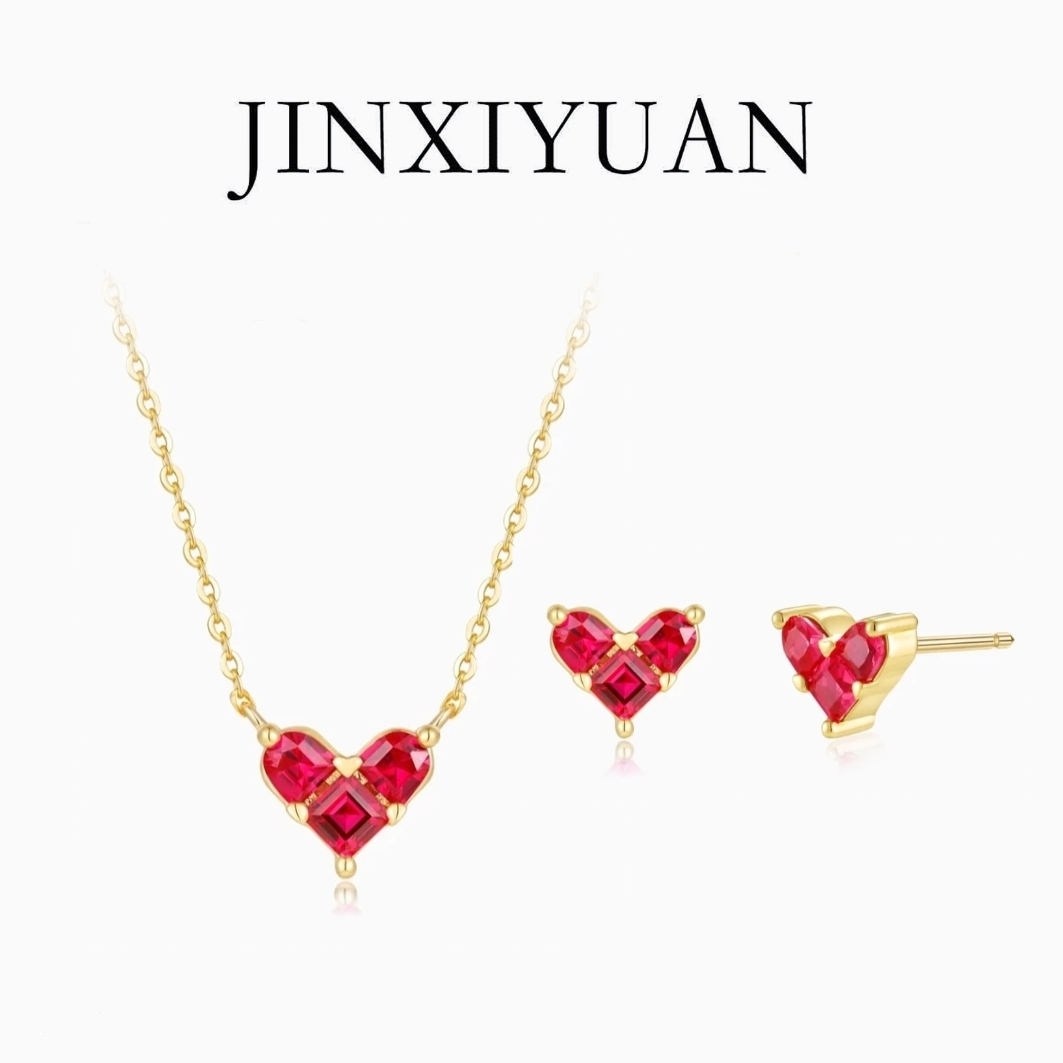 铜合金项链 JINXIYUAN/瑾熙媛【爱神之心】小众红色爱心饰品X084