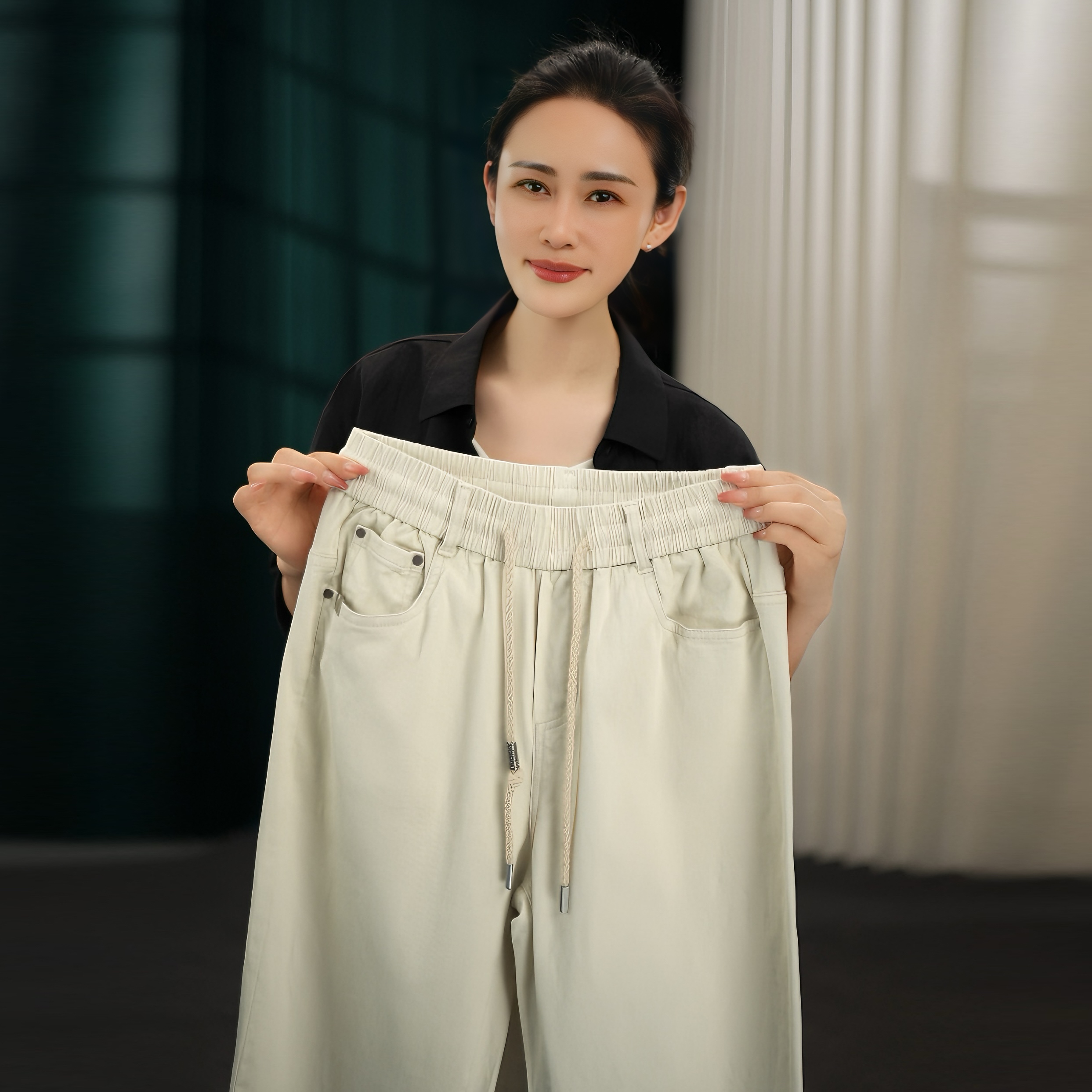 男装【高弹斜纹牛仔】高级巴黎灰水洗定制弹力舒适直筒牛仔裤2461