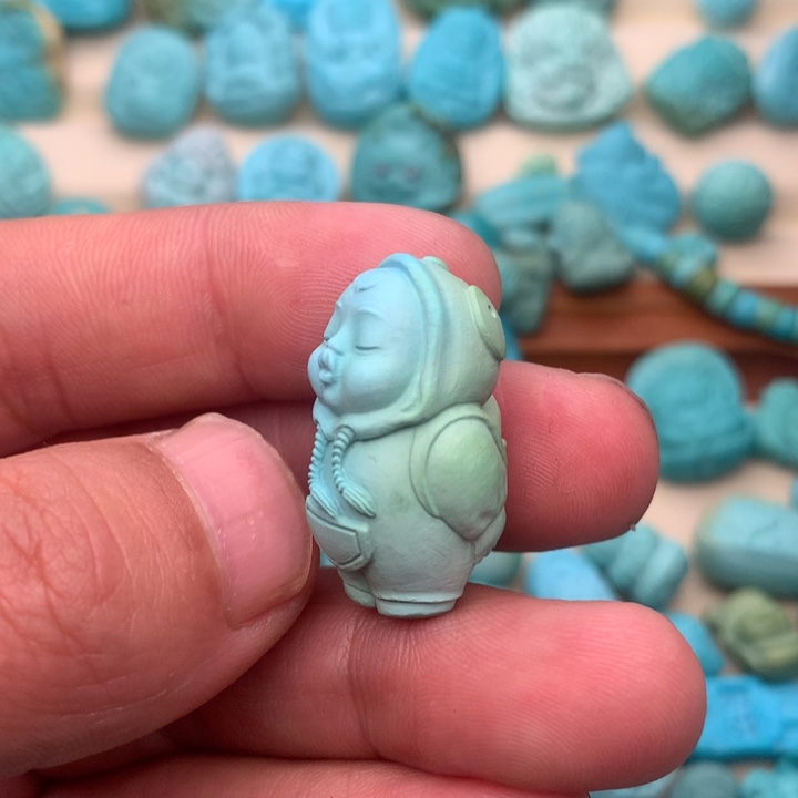 绿松石珠宝奇石未镶嵌睡***瓜