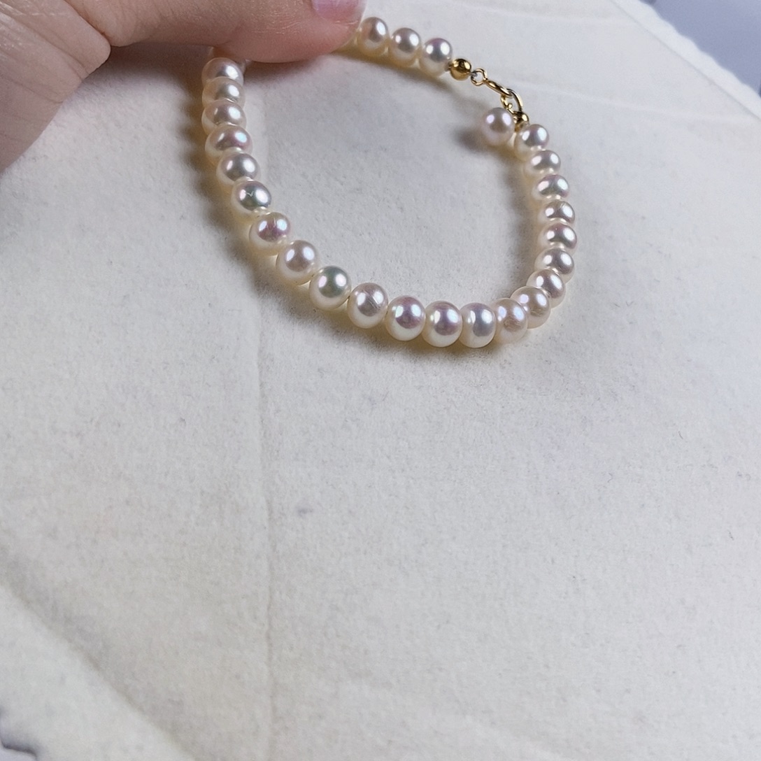 淡水珍珠手绳银S925镶嵌