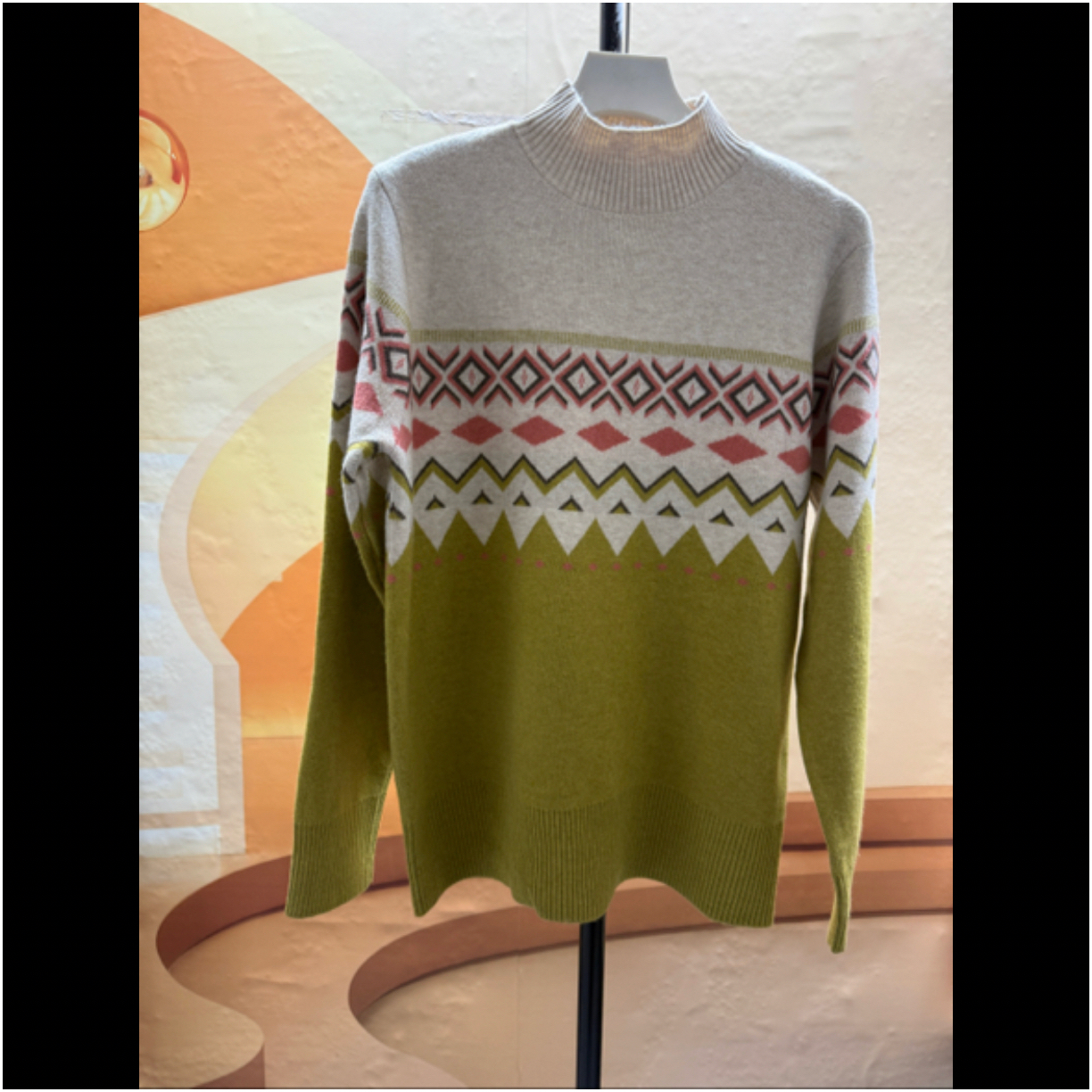 半高领提花毛衣秋冬装宽松加厚针织打底衫洋气拼色中领内搭上衣8