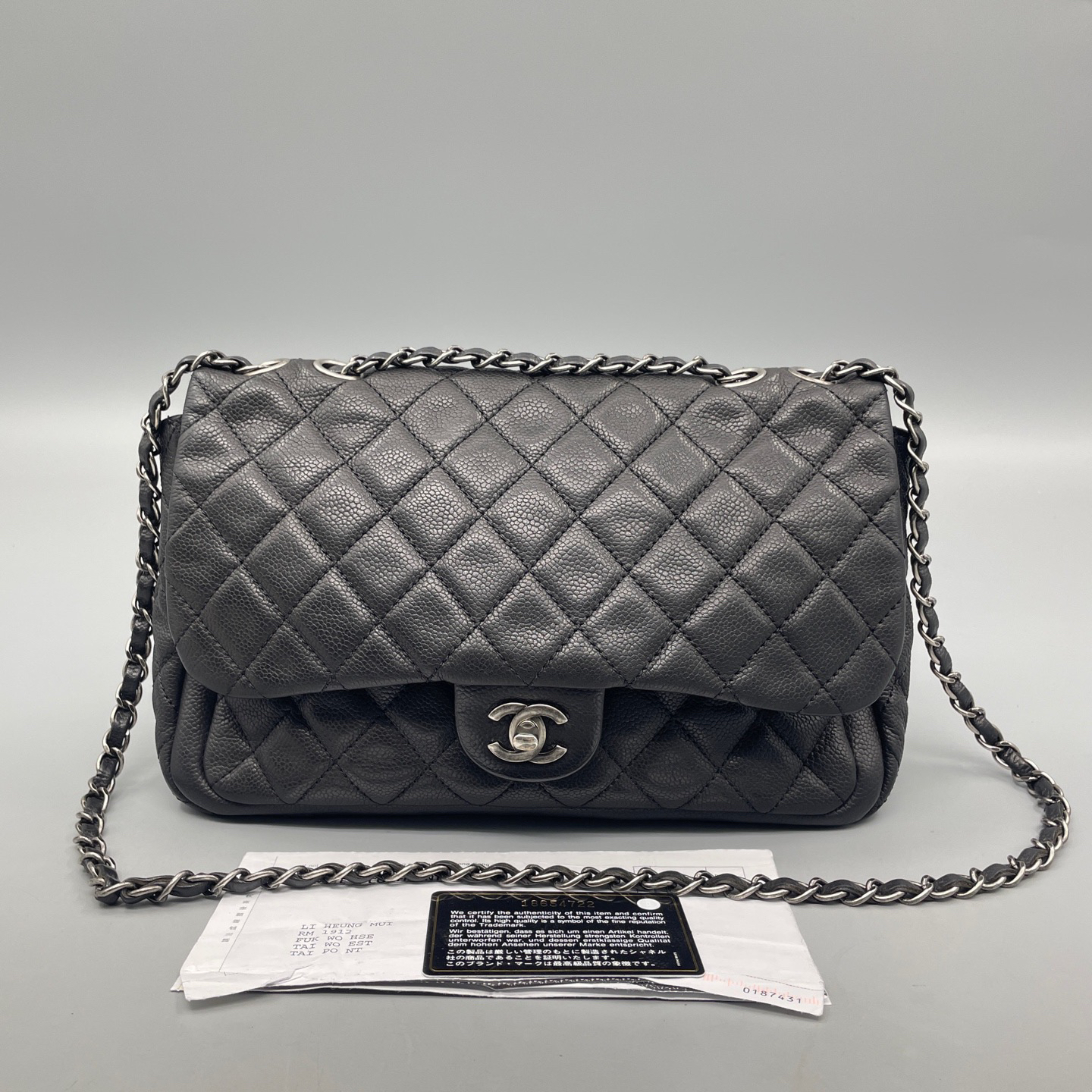 95新 Chanel/香奈儿 Jumbo CF菱格单肩斜挎包 29*19 18开 A2896