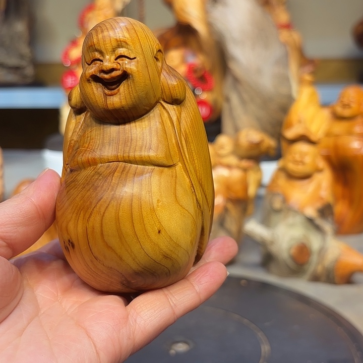 柏木太行崖柏弥勒佛