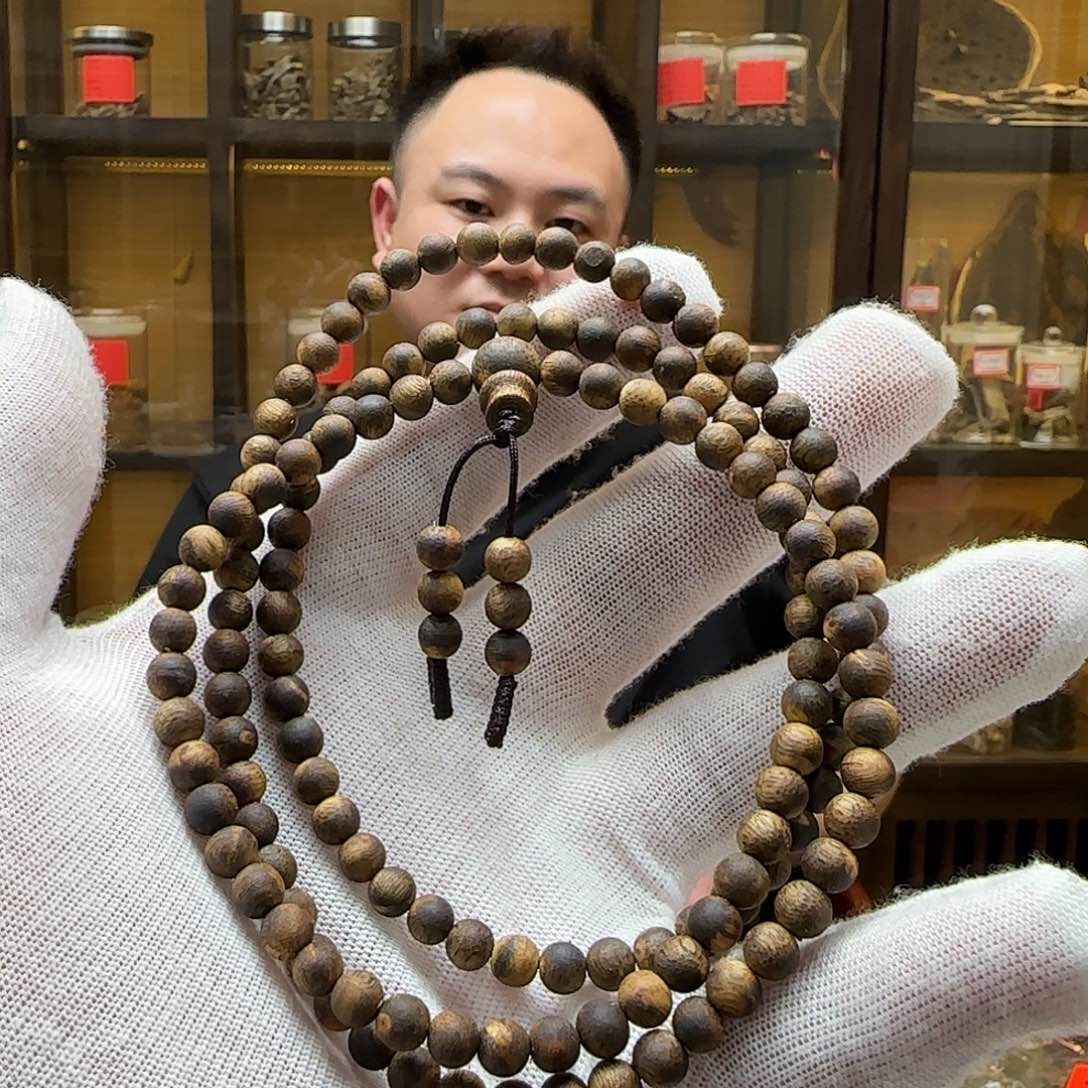 沉香手串国香棋楠老白棋念珠多圈05mm11.7g
