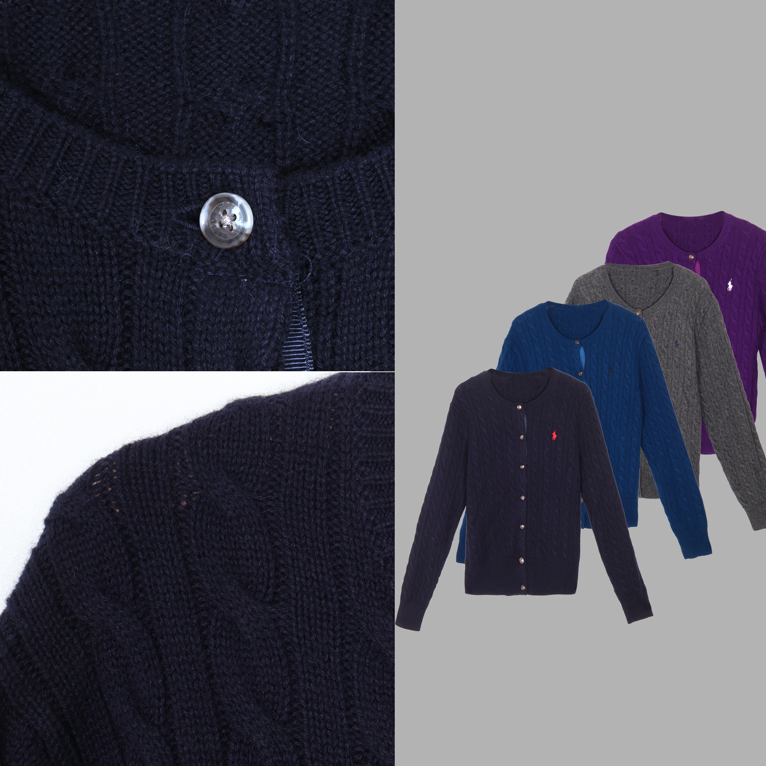 凯特丝蓓2894#麻花百搭显瘦单排扣经典小马刺绣开衫外套