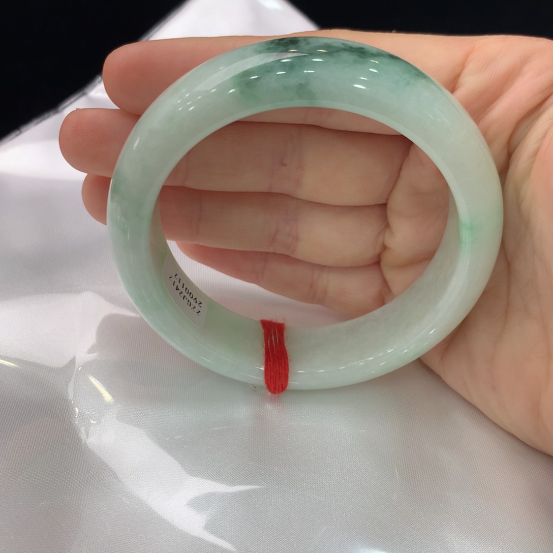 翡翠手镯未镶嵌缅甸A货翡翠 飘花56 57