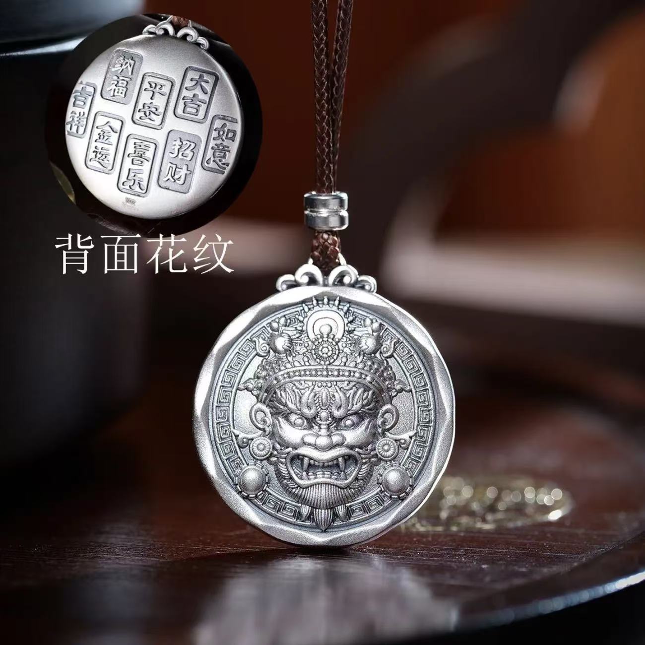 吊坠足银 纯银吊坠999足银红财神