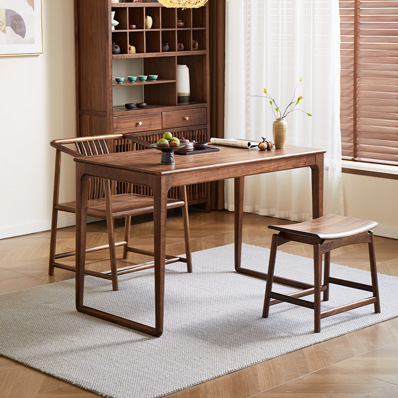 北美黑胡桃木茶桌书桌茶室空间知趣茶桌【1】