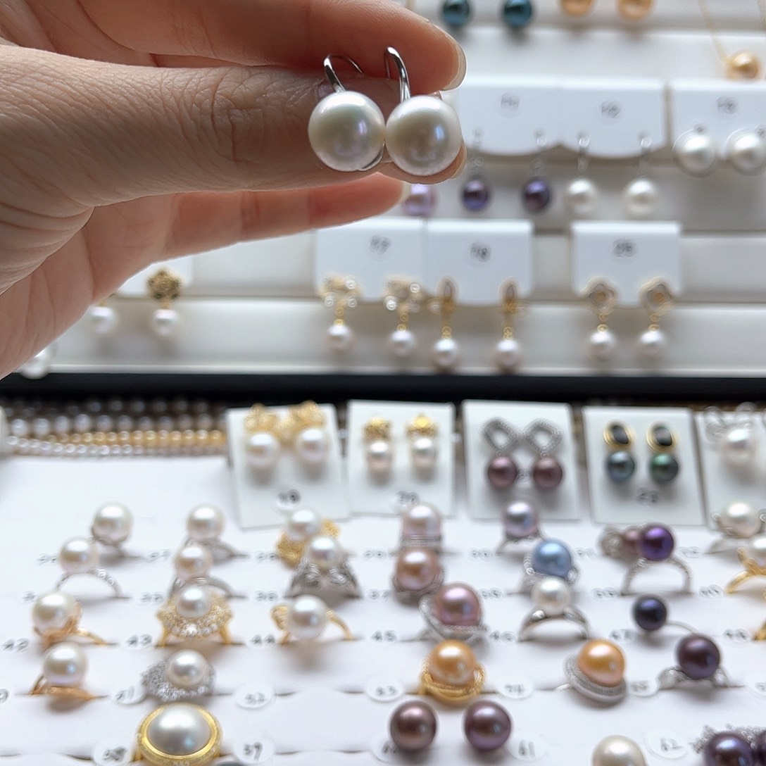 淡水珍珠耳饰银S925镶嵌