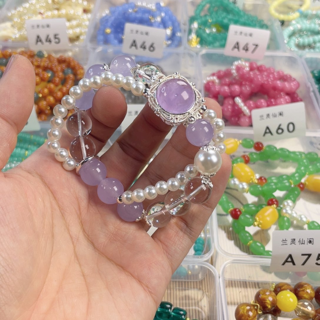 檀香紫檀（小叶紫檀）手串银S925镀金镶嵌