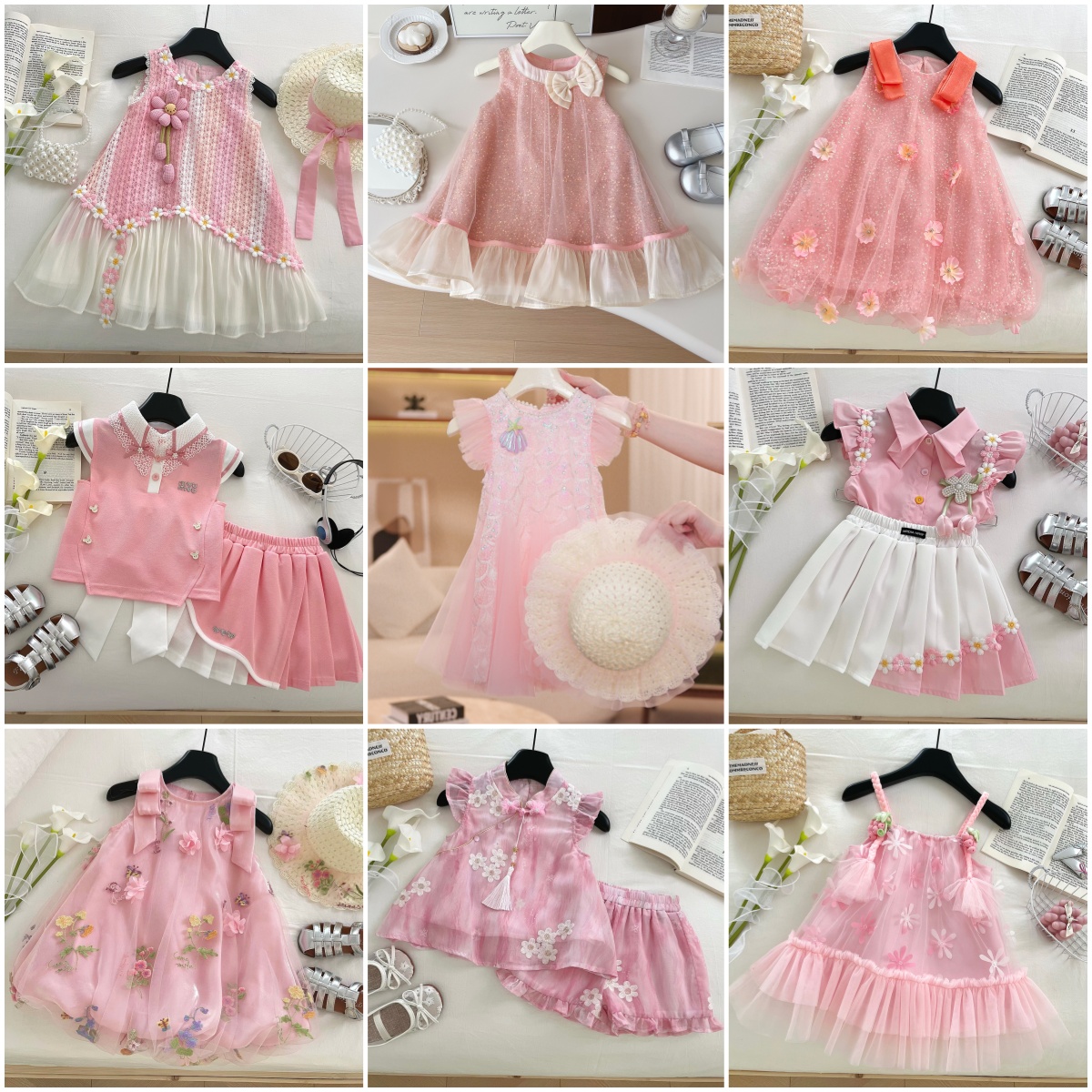 A01-A63夏季现货新款青仓女童套装连衣裙