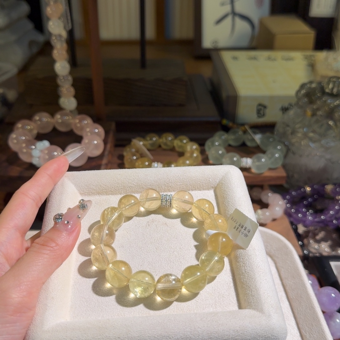 野****烟晶手链未镶嵌13柠檬黄