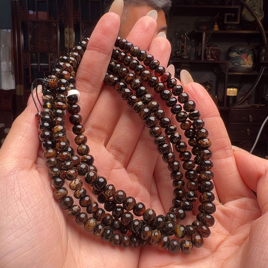 琥珀裸石未镶嵌抚顺琥珀30440多样性发其一6mm