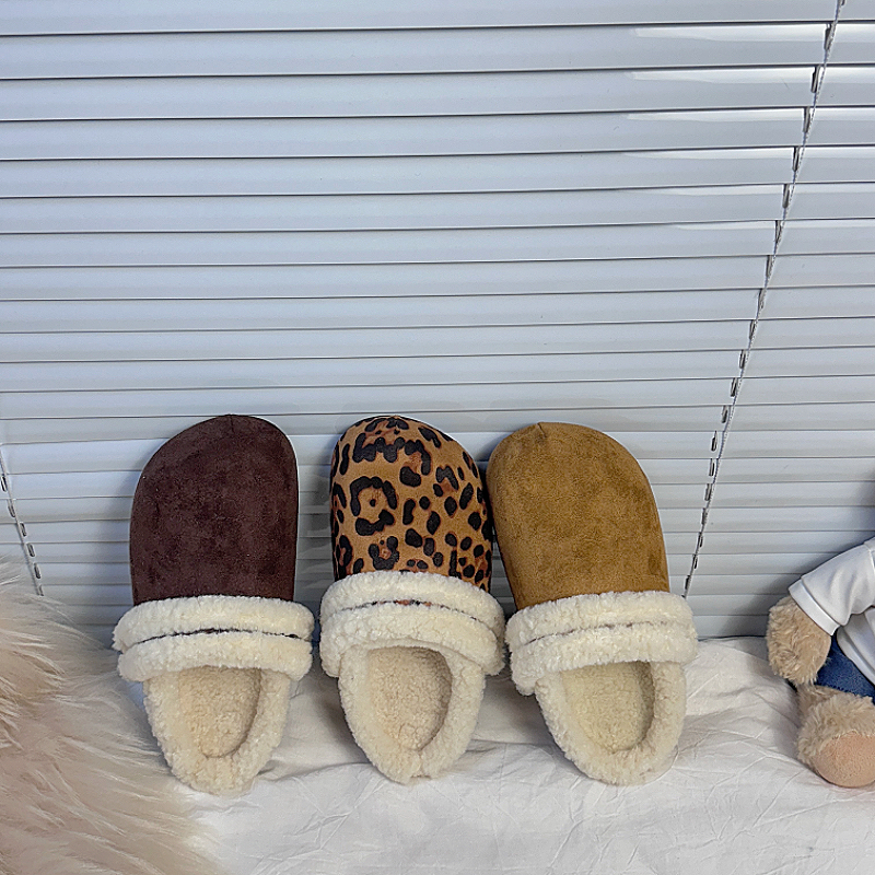 个性风松糕鞋浅口复古港风包头拖豹纹勃肯鞋秋冬网红一鞋两穿女鞋