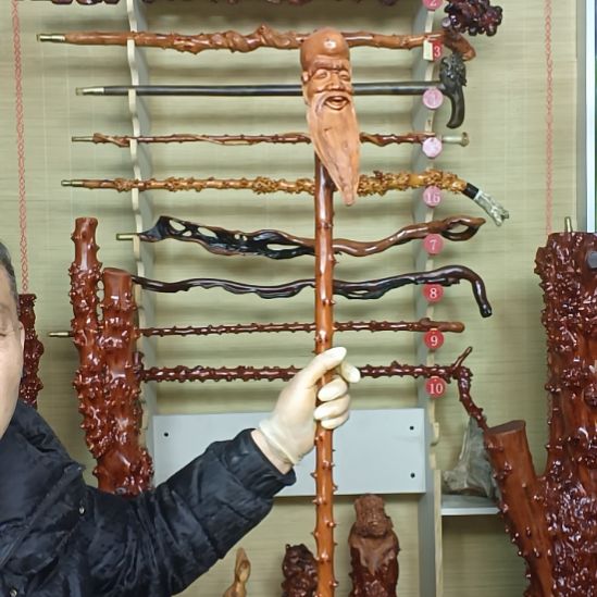 军***座檬子木文玩登山杖