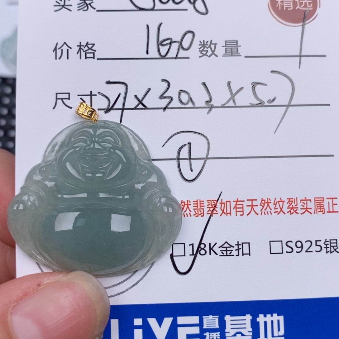 翡翠18K金镶嵌颈饰J****?