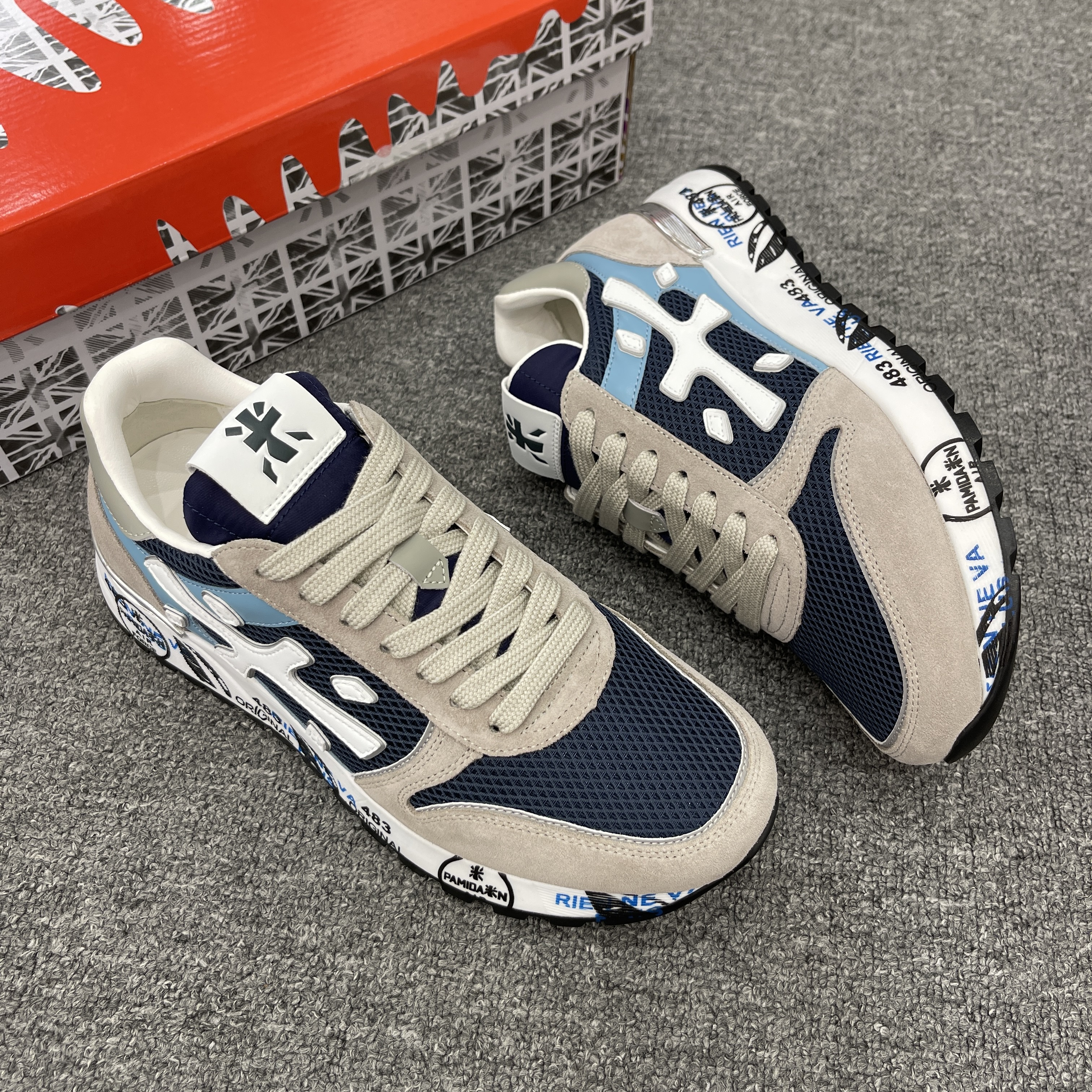 欧货高端SIDAN斯丹品牌2025新款男鞋舒适百搭潮牌米字鞋休闲跑步