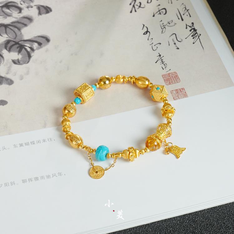 18K金盘缠绿松手串（多样性发货）G90404