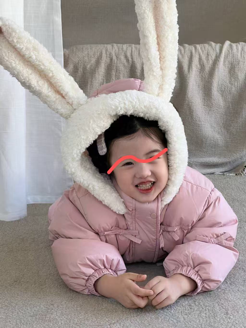 868-粉色兔耳朵羽羽儿童