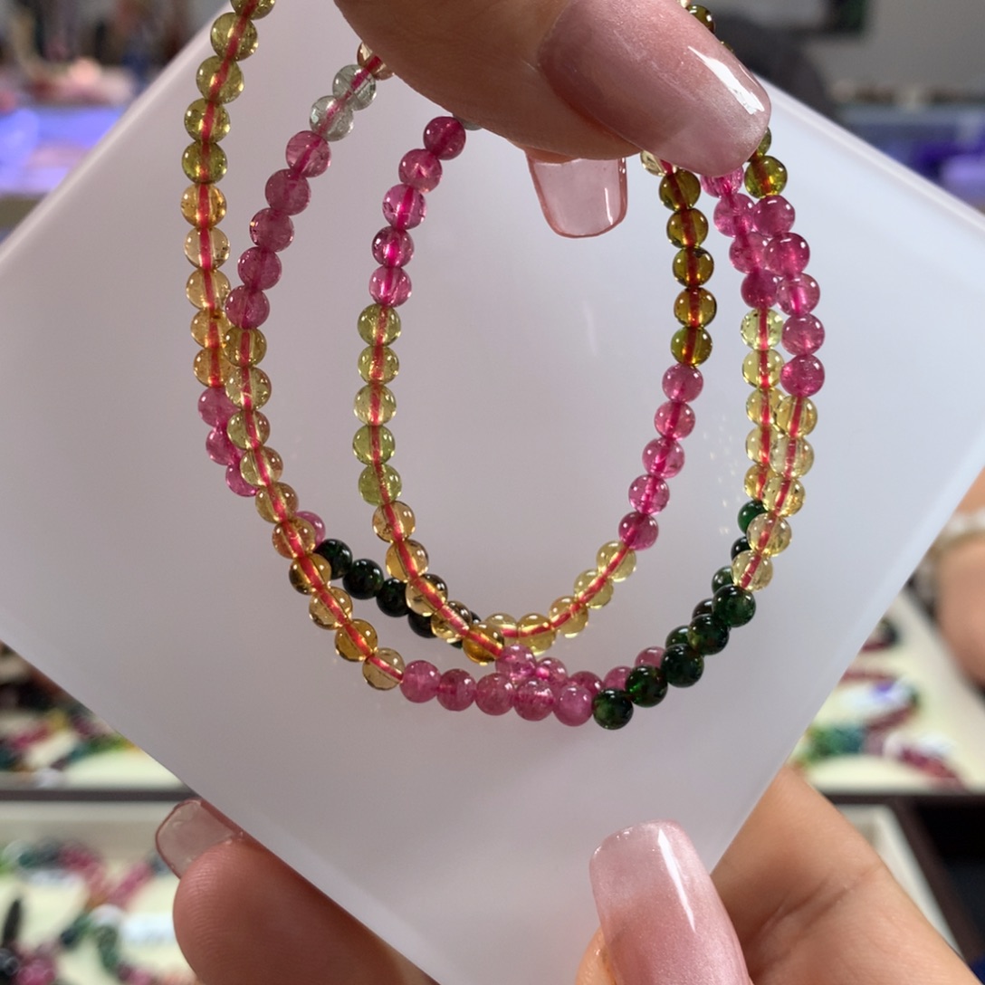 碧玺手链未镶嵌多样性发其一条4.➕