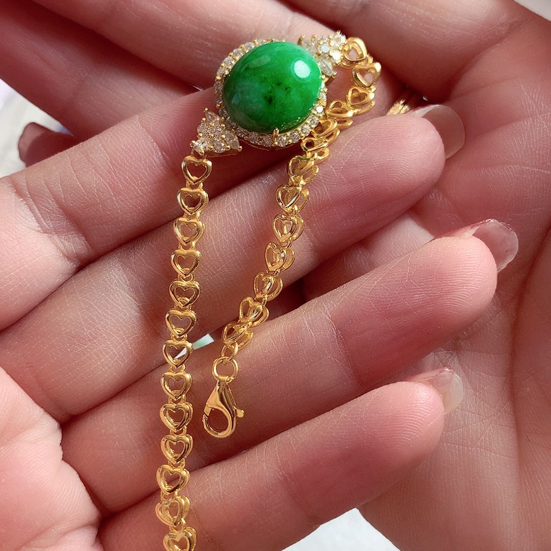 翡翠颈饰银S925镶嵌翡翠