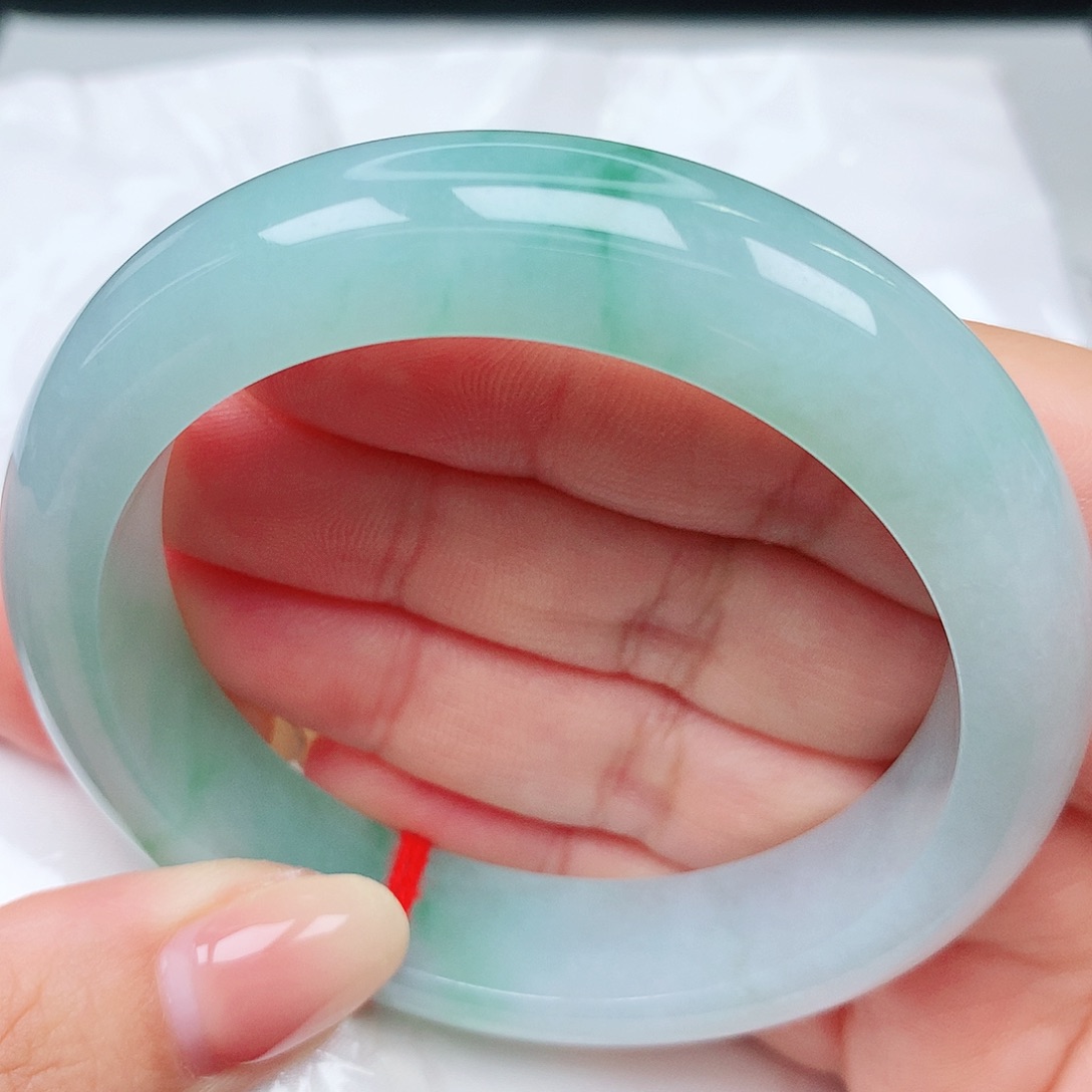 未镶嵌手镯翡翠21宽版蓝底飘花