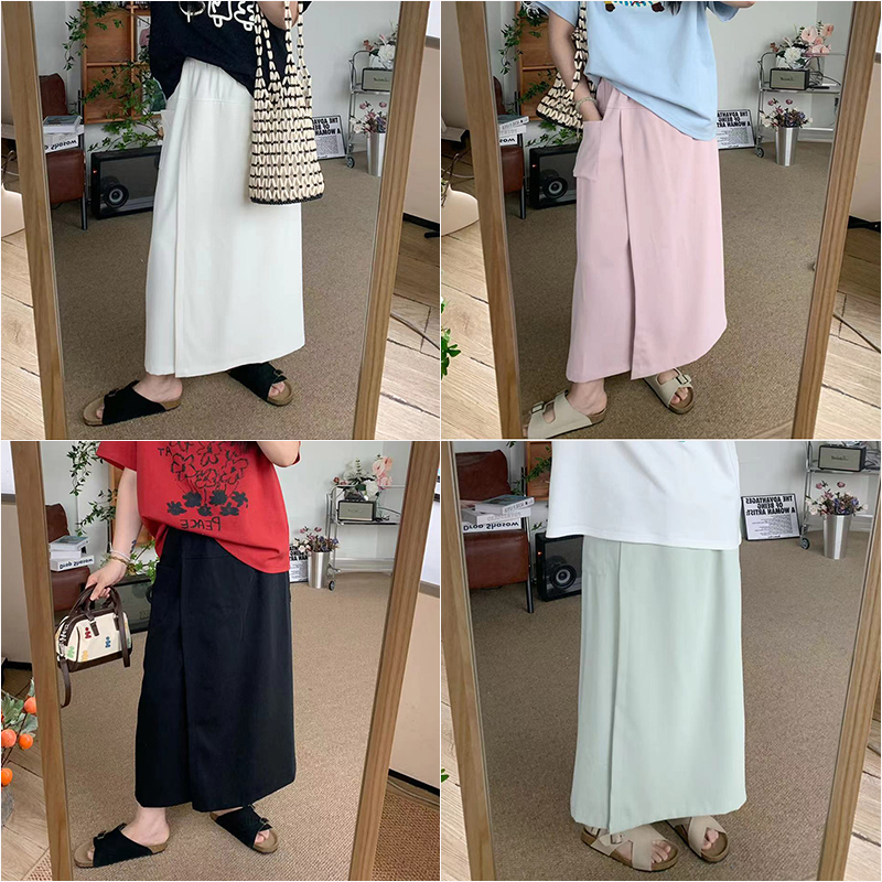 【C】微胖MM夏季时尚休闲宽松小众设计感薄款纯色裙裤   2998